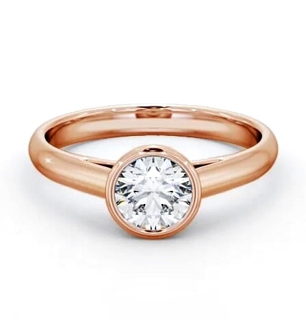 Round Diamond Open Bezel Engagement Ring 9K Rose Gold Solitaire ENRD88_RG_THUMB2 