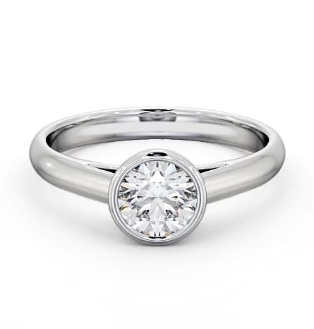 Round Diamond Open Bezel Engagement Ring Platinum Solitaire ENRD88_WG_THUMB2 