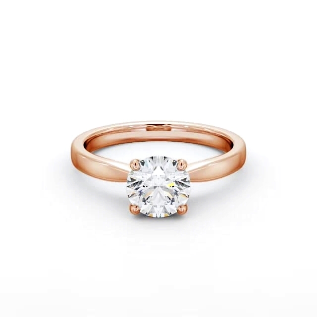 Round Diamond Engagement Ring 18K Rose Gold Solitaire - Chantel ENRD89_RG_HAND