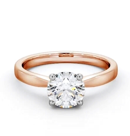 Round Diamond 4 Prong Engagement Ring 18K Rose and White Gold Solitaire ENRD89_RWG_THUMB1