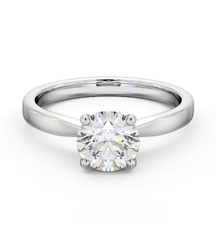 Round Diamond 4 Prong Engagement Ring 18K White Gold Solitaire ENRD89_WG_THUMB2 
