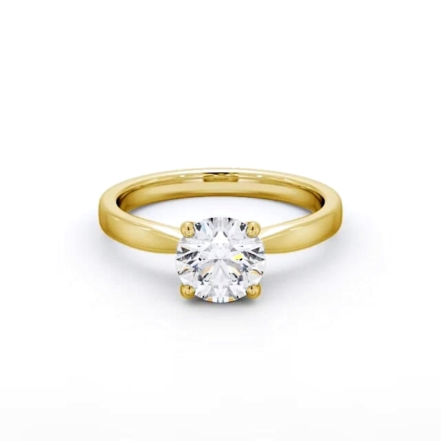 Round Diamond Engagement Ring 9K Yellow Gold Solitaire - Chantel ENRD89_YG_HAND