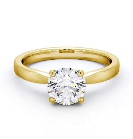 Round Diamond 4 Prong Engagement Ring 9K Yellow Gold Solitaire ENRD89_YG_THUMB2 