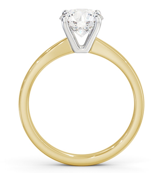 Round Diamond 4 Prong Engagement Ring 18K Yellow and White Gold Solitaire ENRD89_YWG_THUMB1 
