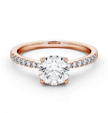 Round Diamond Elegant Style Engagement Ring 18K Rose Gold Solitaire ENRD89S_RG_THUMB1