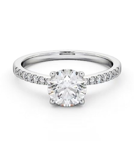 Round Diamond Elegant Style Engagement Ring Platinum Solitaire ENRD89S_WG_THUMB2 