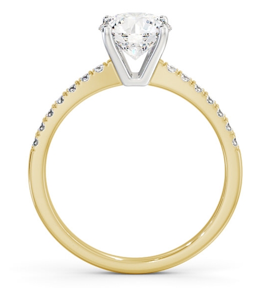 Round Diamond Elegant Style Engagement Ring 18K Yellow and White Gold Solitaire ENRD89S_YWG_THUMB1 