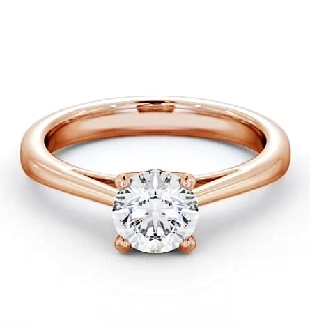 Round Diamond High Set Engagement Ring 9K Rose Gold Solitaire ENRD8_RG_THUMB2 