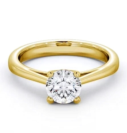 Round Diamond High Set Engagement Ring 18K Yellow Gold Solitaire ENRD8_YG_THUMB2 