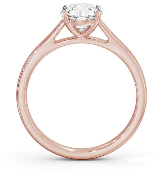 Round Diamond Tapered Band Engagement Ring 9K Rose Gold Solitaire ENRD90_RG_THUMB1 