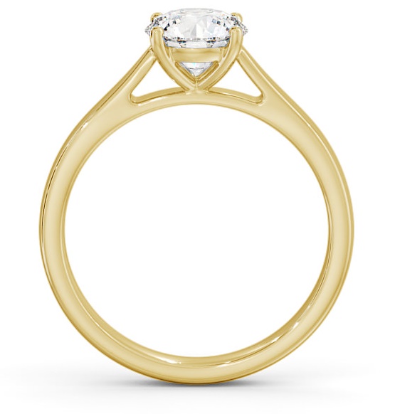 Round Diamond Tapered Band Engagement Ring 9K Yellow Gold Solitaire ENRD90_YG_THUMB1