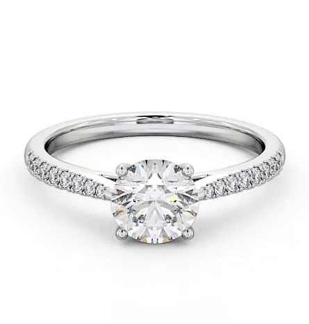 Round Diamond 4 Prong Engagement Ring Palladium Solitaire with Channel ENRD90S_WG_THUMB2 