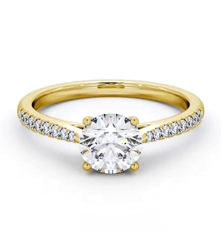 Round Diamond 4 Prong Engagement Ring 9K Yellow Gold Solitaire ENRD90S_YG_THUMB2 