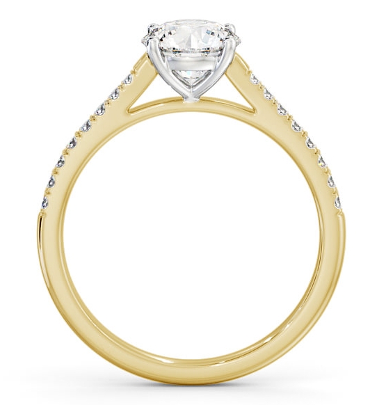 Round Diamond 4 Prong Engagement Ring 18K Yellow and White Gold Solitaire ENRD90S_YWG_THUMB1 
