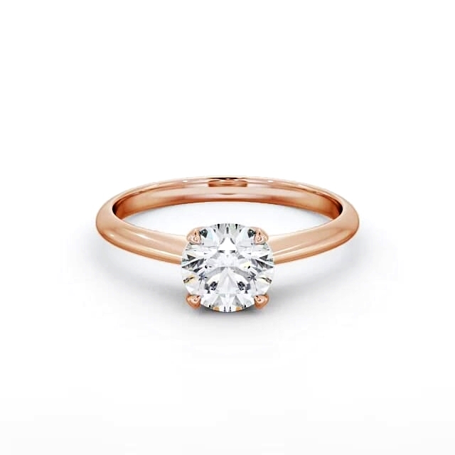 Round Diamond Engagement Ring 18K Rose Gold Solitaire - Savannah ENRD91_RG_HAND