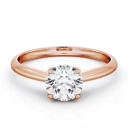 Round Diamond Classic Engagement Ring 18K Rose Gold Solitaire ENRD91_RG_THUMB2 
