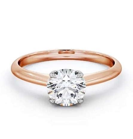 Round Diamond Classic Engagement Ring 18K Rose and White Gold Solitaire ENRD91_RWG_THUMB1