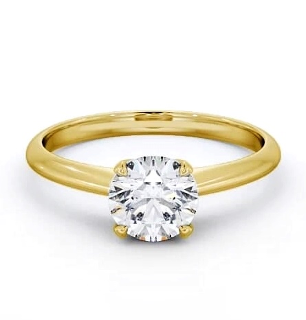 Round Diamond Classic Engagement Ring 18K Yellow Gold Solitaire ENRD91_YG_THUMB1