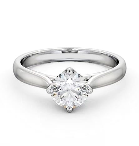 Round Diamond Trellis Style Engagement Ring Platinum Solitaire ENRD95_WG_THUMB1