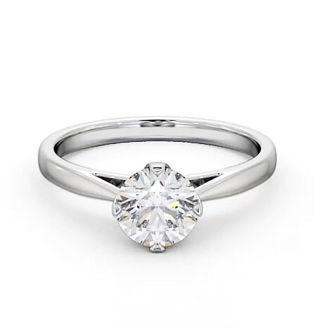 Round Diamond Raised Setting Engagement Ring 18K White Gold Solitaire ENRD96_WG_THUMB1