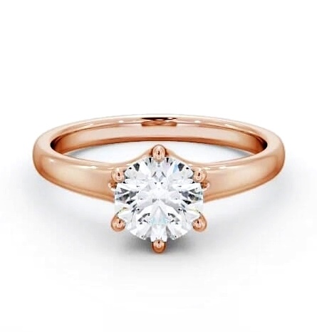 Round Diamond 6 Prong Engagement Ring 9K Rose Gold Solitaire ENRD97_RG_THUMB2 