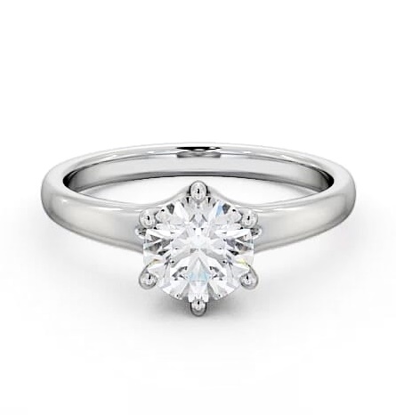 Round Diamond 6 Prong Engagement Ring 18K White Gold Solitaire ENRD97_WG_THUMB2 