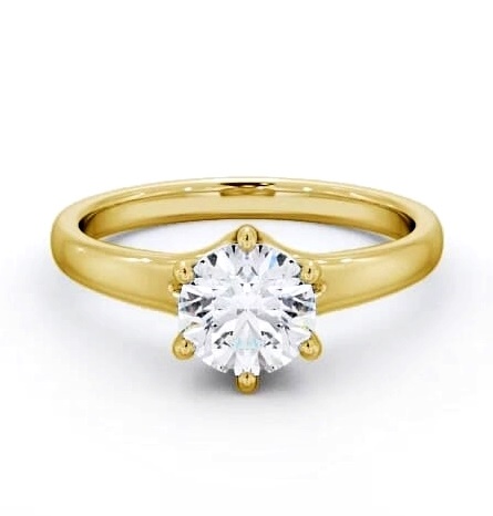 Round Diamond 6 Prong Engagement Ring 9K Yellow Gold Solitaire ENRD97_YG_THUMB2 