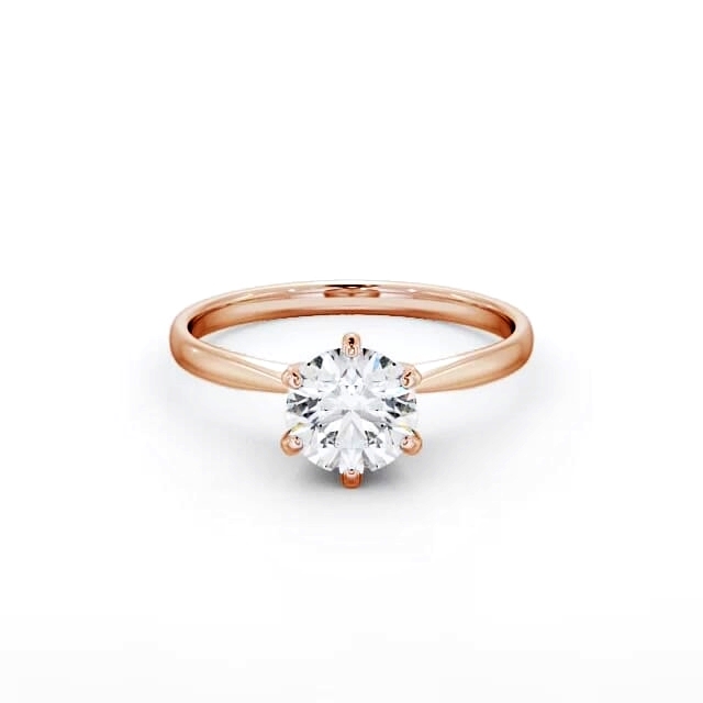 Round Diamond Engagement Ring 9K Rose Gold Solitaire - Karson ENRD98_RG_HAND