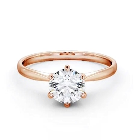 Round Diamond 6 Prong Raised Setting Ring 18K Rose Gold Solitaire ENRD98_RG_THUMB1