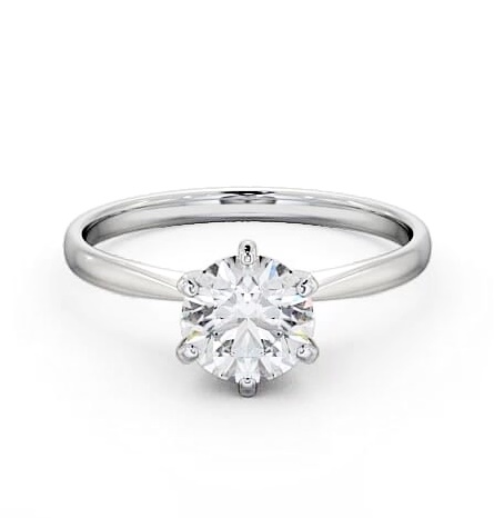 Round Diamond 6 Prong Raised Setting Ring Platinum Solitaire ENRD98_WG_THUMB2 