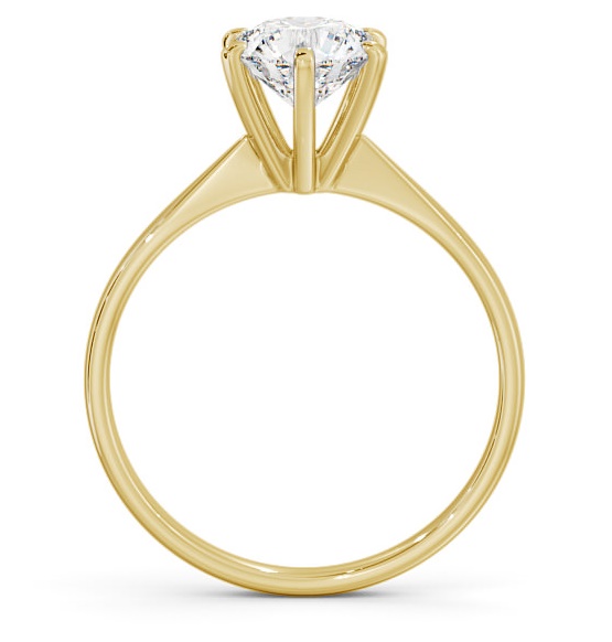 Round Diamond 6 Prong Raised Setting Engagement Ring 9K Yellow Gold Solitaire ENRD98_YG_THUMB1