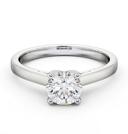 Round Diamond 4 Prong Engagement Ring 18K White Gold Solitaire ENRD9_WG_THUMB2 
