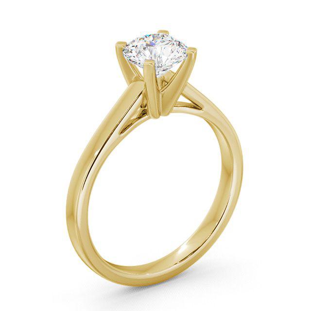 Round Diamond Engagement Ring 9K Yellow Gold Solitaire - Milan ENRD9_YG_HAND