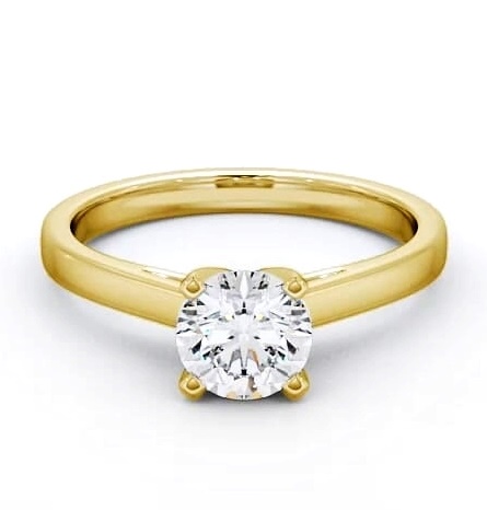 Round Diamond 4 Prong Engagement Ring 9K Yellow Gold Solitaire ENRD9_YG_THUMB1
