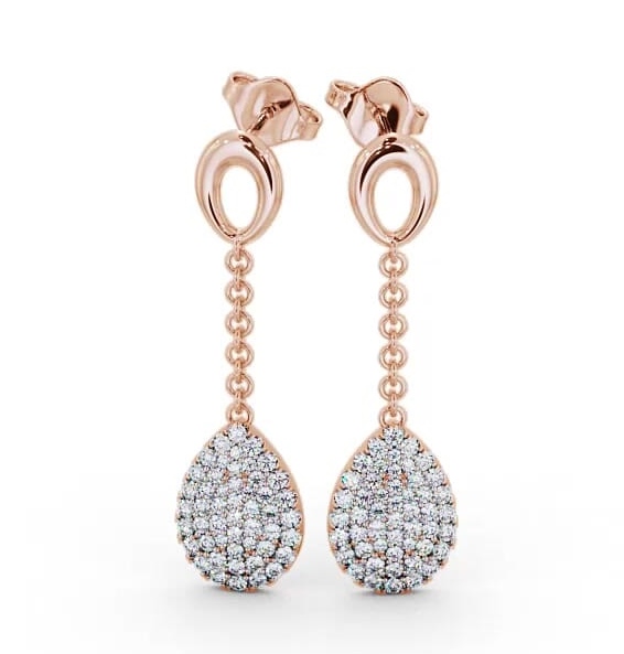 Drop Round Diamond 0.85ct Glamorous Earrings 9K Rose Gold ERG100_RG_THUMB1
