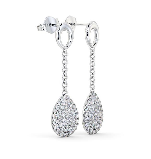 Drop Round Diamond 0.85ct Glamorous Earrings 18K White Gold ERG100_WG_THUMB1 