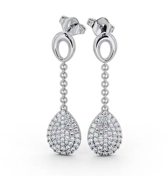 Drop Round Diamond 0.85ct Glamorous Earrings 9K White Gold ERG100_WG_THUMB2 