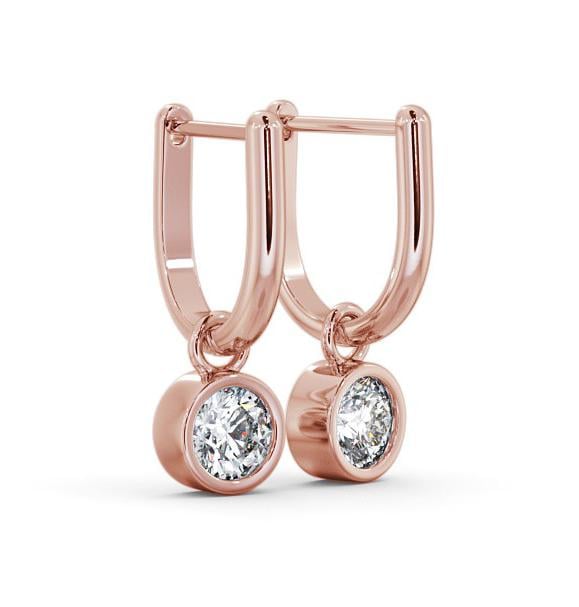 Drop Round Diamond with Bezel Earrings 18K Rose Gold ERG101_RG_THUMB1 