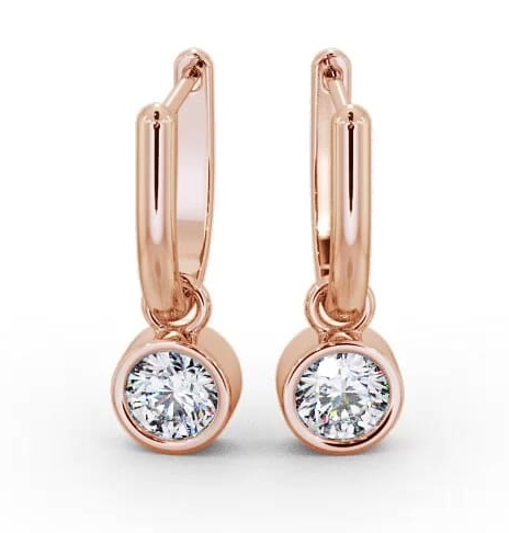 Drop Round Diamond with Bezel Earrings 9K Rose Gold ERG101_RG_THUMB2 
