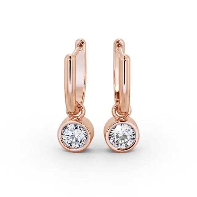 Drop Round Diamond Earrings 18K Rose Gold - Kinza ERG101_RG_EAR