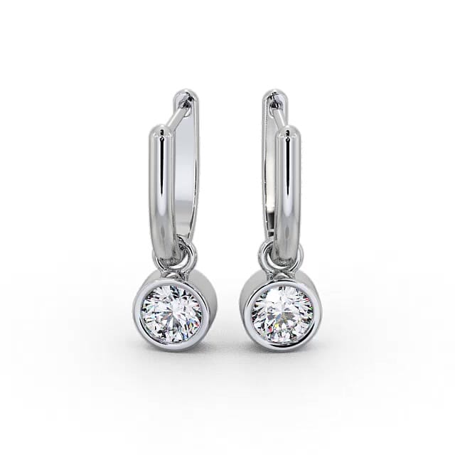Drop Round Diamond Earrings 9K White Gold - Kinza ERG101_WG_EAR