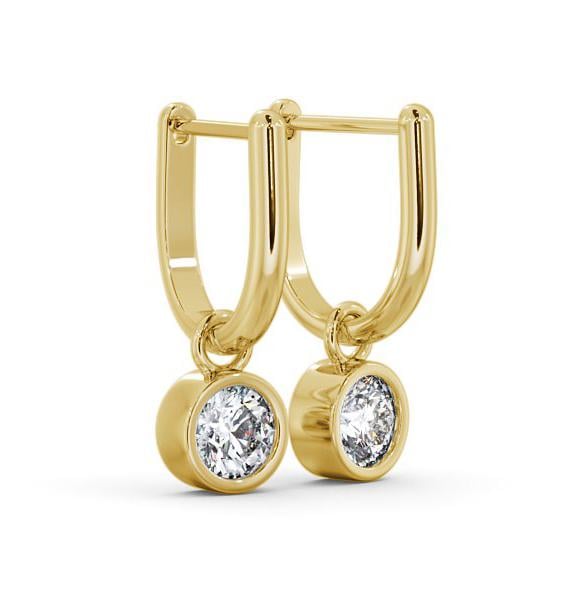 Drop Round Diamond with Bezel Earrings 18K Yellow Gold ERG101_YG_THUMB1 
