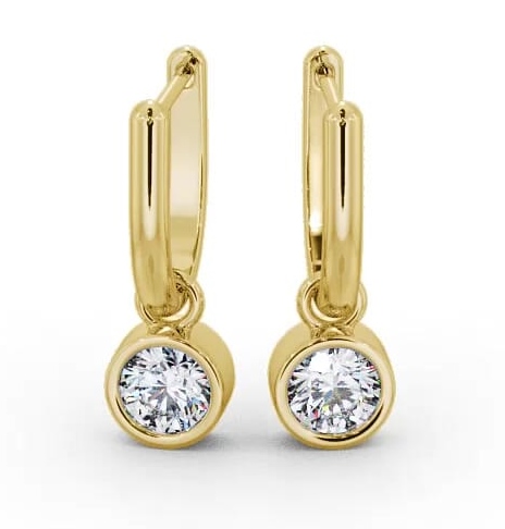 Drop Round Diamond with Bezel Earrings 18K Yellow Gold ERG101_YG_THUMB2 