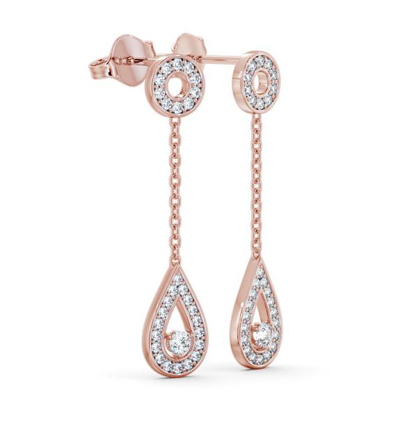 Drop Round Diamond Exquisite Earrings 18K Rose Gold ERG102_RG_THUMB1 