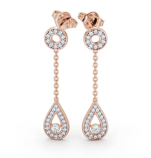 Drop Round Diamond Exquisite Earrings 18K Rose Gold ERG102_RG_THUMB2 