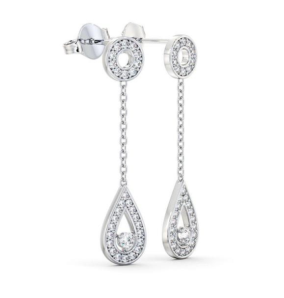 Drop Round Diamond Exquisite Earrings 18K White Gold ERG102_WG_THUMB1 