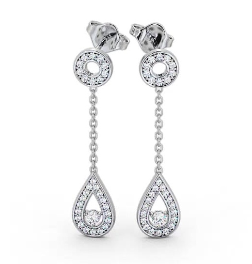 Drop Round Diamond Exquisite Earrings 9K White Gold ERG102_WG_THUMB2 