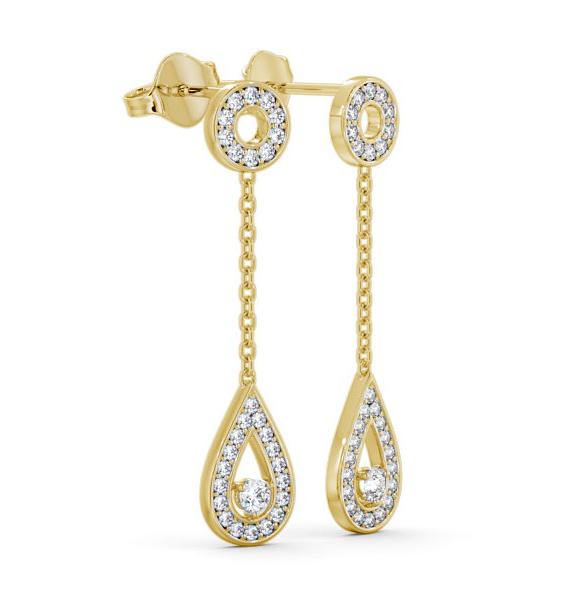 Drop Round Diamond Exquisite Earrings 18K Yellow Gold ERG102_YG_THUMB1 