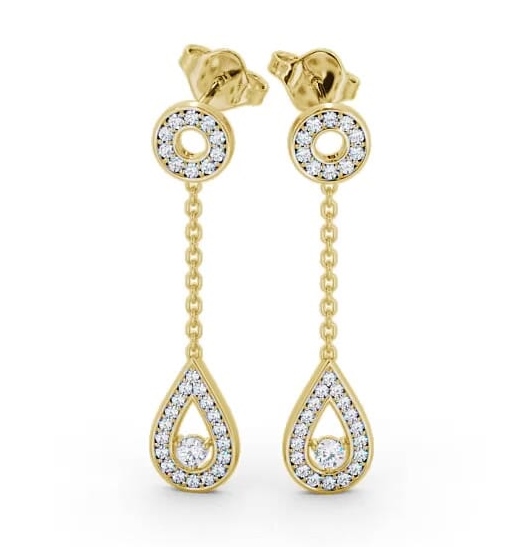 Drop Round Diamond Exquisite Earrings 9K Yellow Gold ERG102_YG_THUMB1