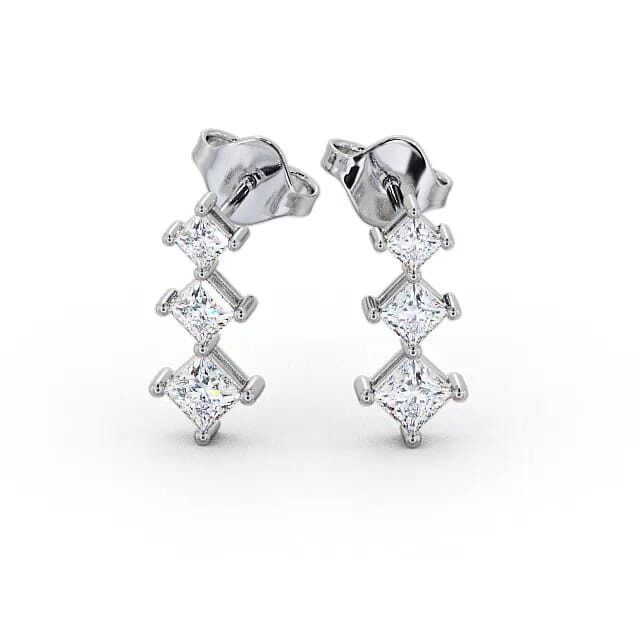 Journey Princess Diamond Earrings 18K White Gold - Madyson ERG103_WG_EAR